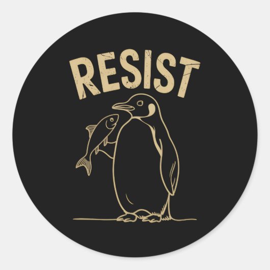 Verzet tegen activisme pinguïns protesteren  ronde sticker (Voorkant)