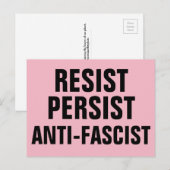 Verzet tegen antifascistisch verzet Roze Briefkaart (Voorkant / Achterkant)