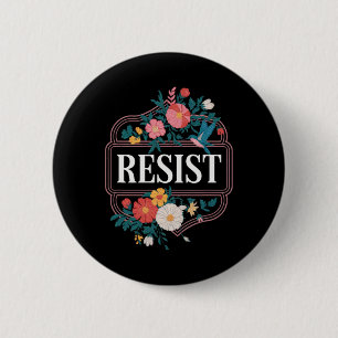 Verzet tegen bloemenprotest Trump Anti Trump 3 Ronde Button 5,7 Cm