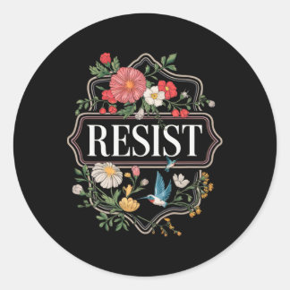 Verzet tegen bloemenprotest Trump Anti Trump 4 Ronde Sticker