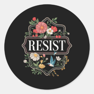 Verzet tegen bloemenprotest Trump Anti Trump Ronde Sticker