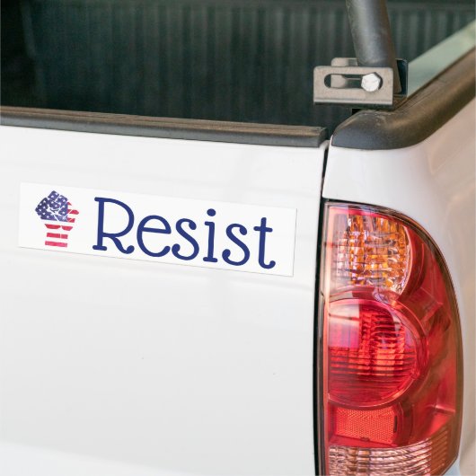Verzet tegen de Fist American Flag Democraat Anti  Bumpersticker (Op Truck)