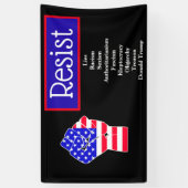 Verzet tegen Donald Trump, leugens, oligarchie, ra Spandoek (Verticaal)