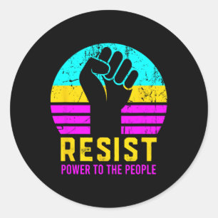 Verzet tegen fascisme en macht aan het volk ronde sticker