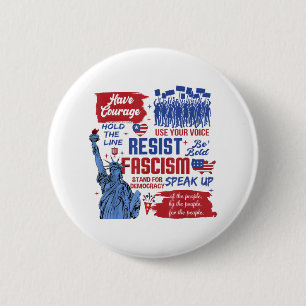 Verzet tegen fascisme Liberale Activist Anti-Trump Ronde Button 5,7 Cm
