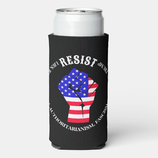 Verzet tegen fascisme, oligarchie, anti-Trump Seltzer Blikjeskoeler (Seltzer Achterkant)