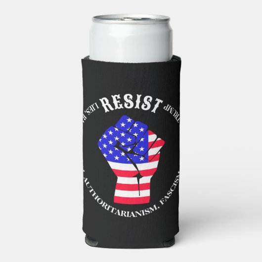 Verzet tegen fascisme, oligarchie, anti-Trump Seltzer Blikjeskoeler (Seltzer Voorkant)