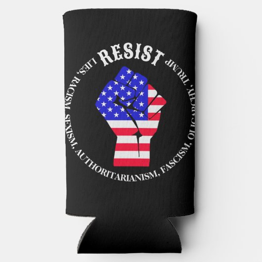 Verzet tegen fascisme, oligarchie, anti-Trump Seltzer Blikjeskoeler (Achterkant)