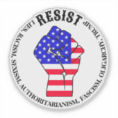 Verzet tegen fascisme, oligarchie, anti-Trump Sticker (Voorkant)