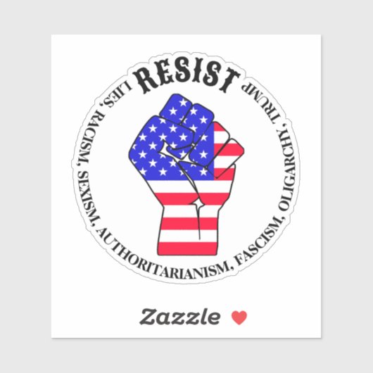 Verzet tegen fascisme, oligarchie, anti-Trump Sticker (Vel)