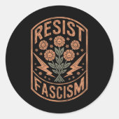 Verzet tegen fascisme Protest Trump Anti Trump 9 Ronde Sticker (Voorkant)