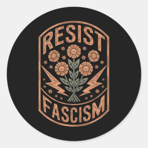 Verzet tegen fascisme Protest Trump Anti Trump 9 Ronde Sticker