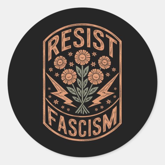 Verzet tegen fascisme protesteert tegen Trump Ronde Sticker (Voorkant)