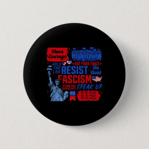 Verzet tegen fascisme Vrijheidsbeeld Liberal Activ Ronde Button 5,7 Cm