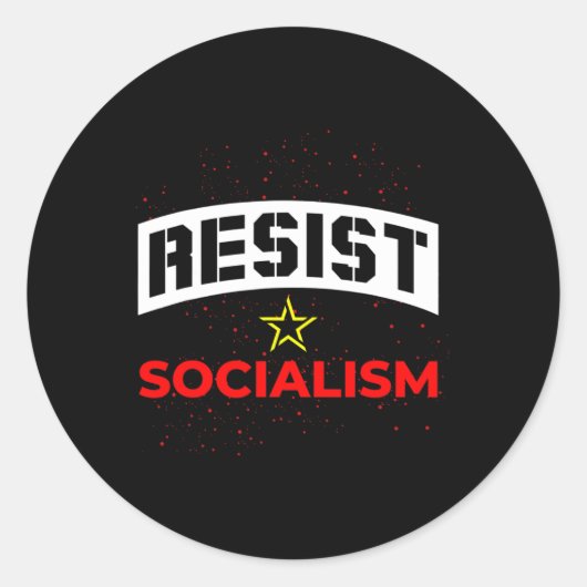Verzet tegen het socialisme 1 ronde sticker (Voorkant)