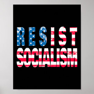 Verzet tegen het socialisme - Patriottische Amerik Poster
