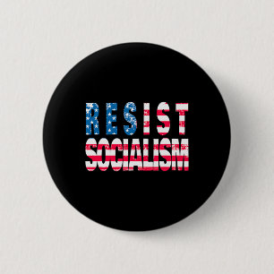 Verzet tegen het socialisme - Patriottische Amerik Ronde Button 5,7 Cm