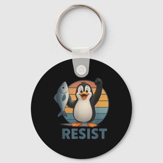 Verzet tegen pinguïn-activisme Pinguïns Protest Te Sleutelhanger (Voorkant)