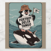 Verzet tegen pinguïn-activisme  protest wijn etiket (Enkel label)