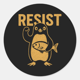 Verzet tegen rebellenpinguïn-protest tegen anti-im ronde sticker