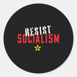 Verzet tegen socialisme en antikapitalistisch kapi ronde sticker
