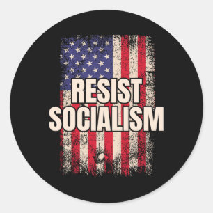Verzet tegen socialisme en antisocialisme VS Ronde Sticker
