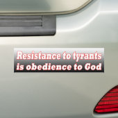 Verzet tegen tiranten is godslastering bumpersticker (Op auto)
