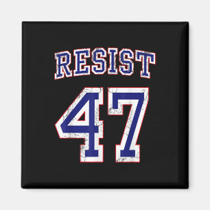 Verzet tegen Trump 47 Retro Distressed Graphic Magneet