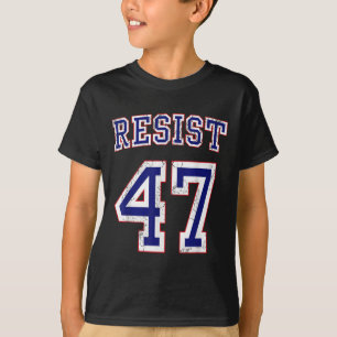 Verzet tegen Trump 47 Retro Distressed Graphic T-shirt