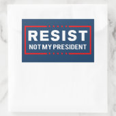 Verzet Trump niet mijn President Rechthoekige Sticker (Tas)