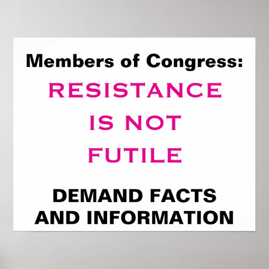 Verzet van het Congres is geen valsheidsprotest Poster (Voorkant)