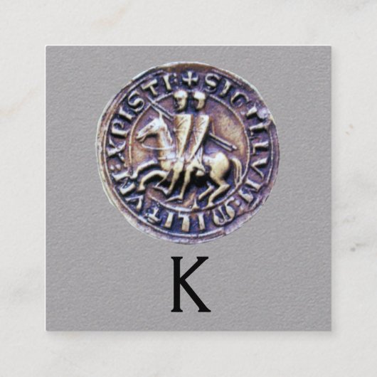 VERZET VAN HET KNIGHTS-TEMPLAR-MONOGRAM grijs papi Vierkante Visitekaartje (Achterkant)