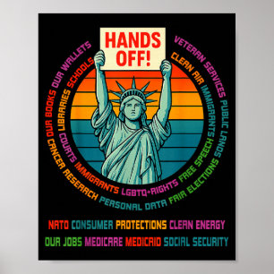 Verzet Verzet Usa Standbeeld Van Liberty Handen Af Poster