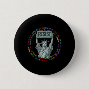 Verzet Verzet Usa Standbeeld Van Vrijheid Afblijve Ronde Button 5,7 Cm