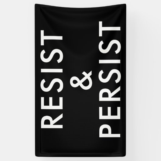 Verzet & Volhard Politiek Protest Maart Spandoek (Verticaal)