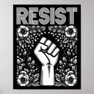 Verzet Vuist Boho Bloem Anti Trump Protest Activis Poster