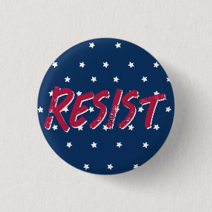 Verzet Weerstand Rood en Blauwe Sterren Vlag Kleur Ronde Button 3,2 Cm
