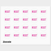 Verzet Weerstand Roze Ronde Sticker (Vel)