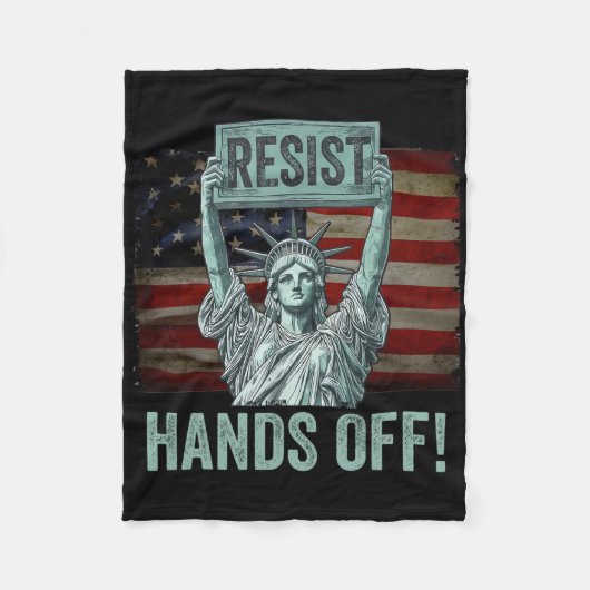Verzet Weerstand Standbeeld Liberty Hands Off Prot Fleece Deken (Voorkant)