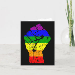 Verzet zich tegen de Fist Rainbow Flag Gay Pride Kaart