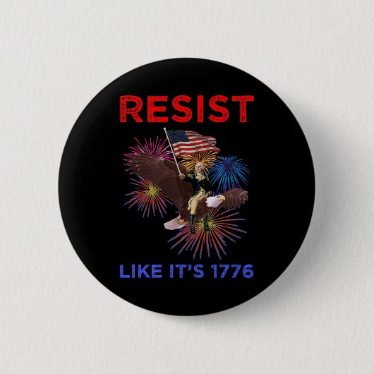 Verzet zoals het is 1776 ronde button 5,7 cm (Voorkant)
