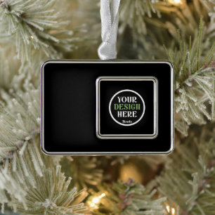  VERZILVERD OMLIJST ORNAMENT