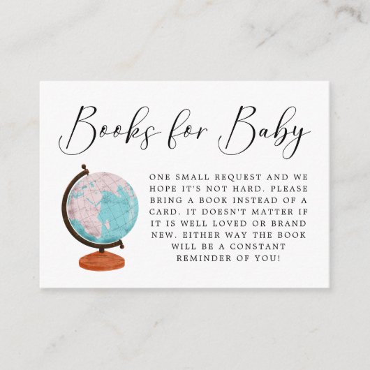 Verzoek om Baby shower  boek reizen Informatiekaartje (Voorkant)