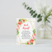 Verzoek om baby shower boek Watermeloen Granaatapp Informatiekaartje (Staand voorkant)