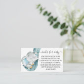 Verzoek om Baby shower Cute Elephant Boy Book Informatiekaartje (Staand voorkant)
