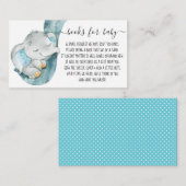 Verzoek om Baby shower Cute Elephant Boy Book Informatiekaartje (Voorkant / Achterkant)