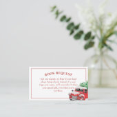 Verzoek om Baby shower kerstarebus Visitekaartje (Staand voorkant)