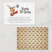 Verzoek om Baby shower met kerstcadeau voor retro  Informatiekaartje (Voorkant / Achterkant)