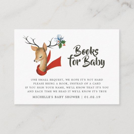 Verzoek om Baby shower met kerstcadeau voor retro  Informatiekaartje (Voorkant)