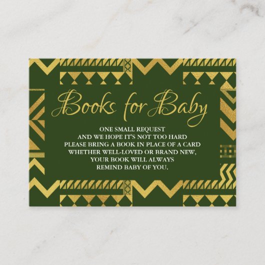 Verzoek om Baby shower van Afrikaanse stammenboeke Informatiekaartje (Voorkant)